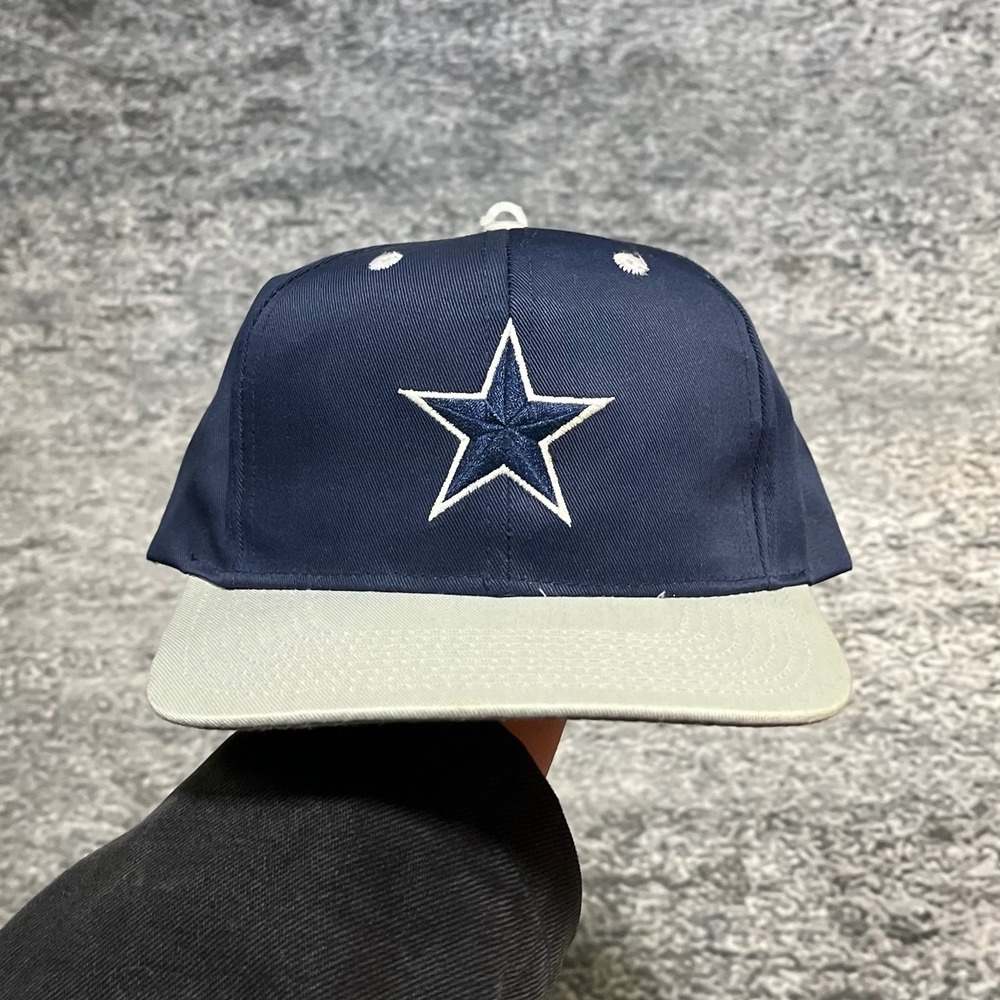 Vintage 90s Dallas Cowboys Hat Snapback Logo 7 Embroidered Logo Blue Gray - NEW